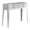Alluras 4 Drawers Wooden Console Table In Silver
