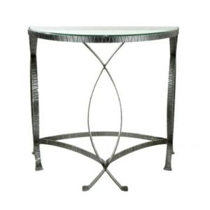 Jupiter Clear Glass Console Table With Antique Black Metal Frame