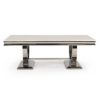 Kesley Marble Coffee Table In Cream With Stainless Steel Base
