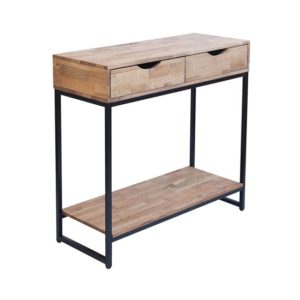 Morale Wooden Console Table With Metal Frame In Oiled Oak