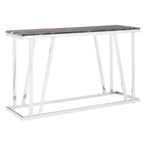 Orion Black Marble Top Console Table With Chrome Frame