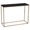 Viano Rectangular Black Marble Console Table With Gold Base