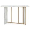 Vilest Wooden Console Table In White Marble Effect