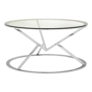 Alluras Corseted Round Coffee Table In Silver