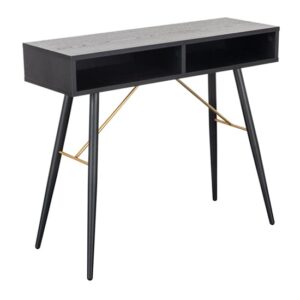 Baiona Wooden Console Table In Black Oak