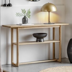 Cairo Wooden Console Table With Shelf In Natural