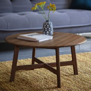 Madrina Round Wooden Coffee Table In Walnut