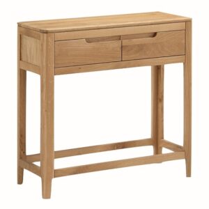 Derry Wooden Console Table With 2 Drawers In Oak