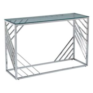 Sucre Glass Console Table With Chrome Frame