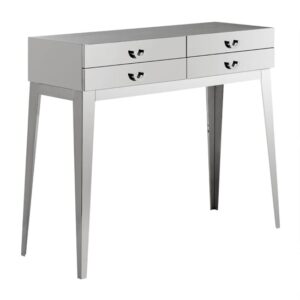 Allston Wooden Console Table With 4 Drawers In Silver