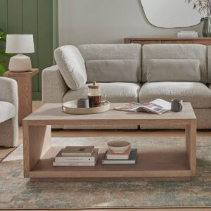 Fenwick Wooden Rectangular Coffee Table In Natural