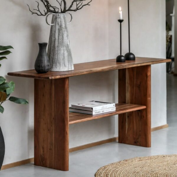 Burden Wooden Rectangular Console Table In Natural