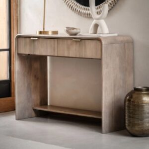 Coimbra Wooden Console Table With 2 Drawers In Natural