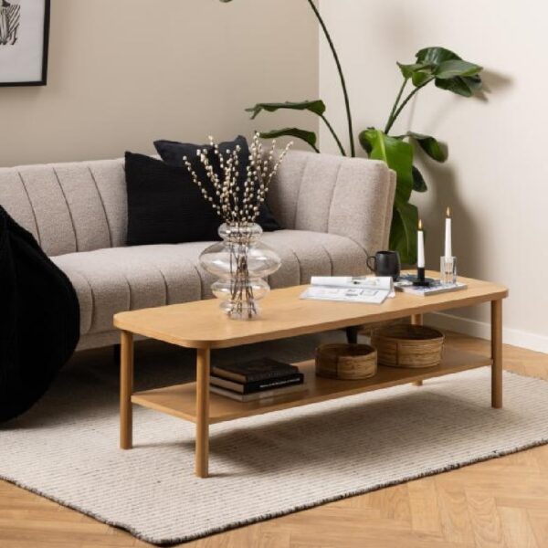 Belcourt Wooden Rectangular Coffee Table In Oak