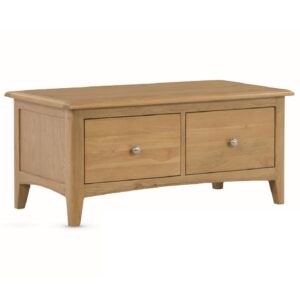 Kamiah Wooden Coffee Table With 2 Drawers In Oak