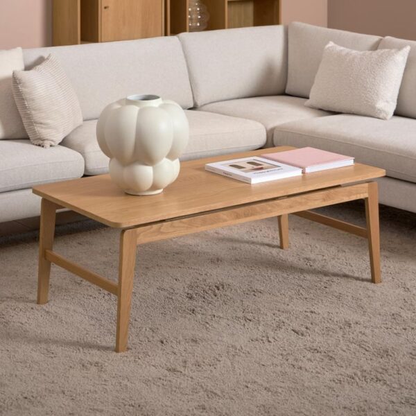 Exeter Wooden Rectangular Coffee Table In Oak