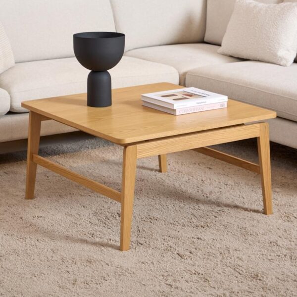 Exeter Wooden Square Coffee Table In Oak