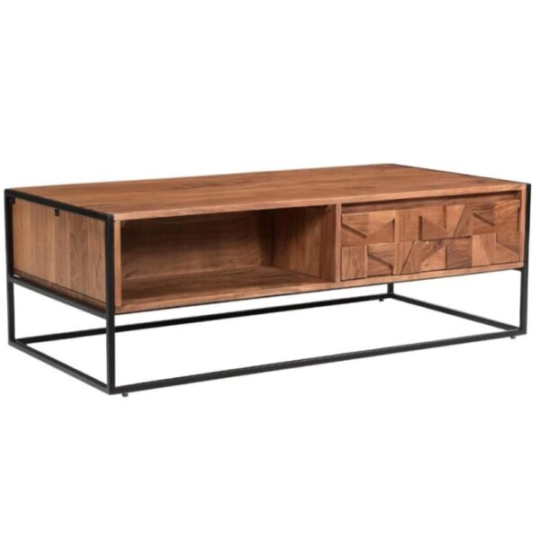 Albany Wooden Coffee Table With 2 Drawers In Natural