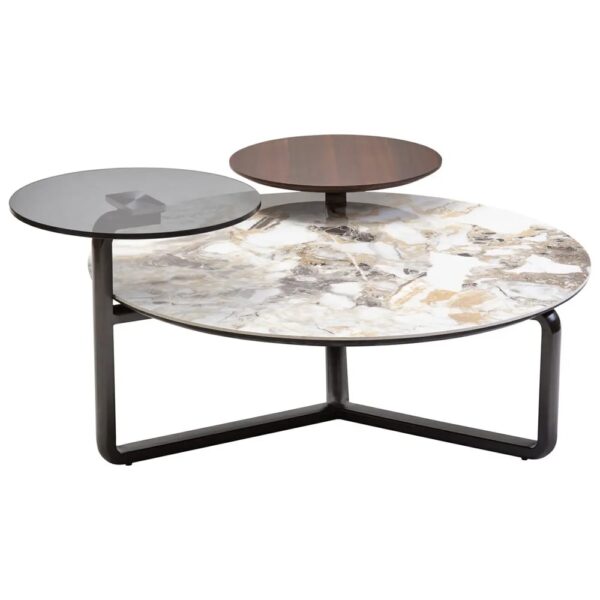 Ithaca Ceramic Top Coffee Table In Grey And White