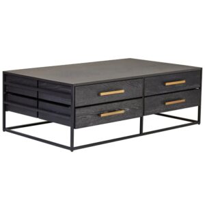 Jonesboro Wooden Coffee Table With 8 Drawers In Black