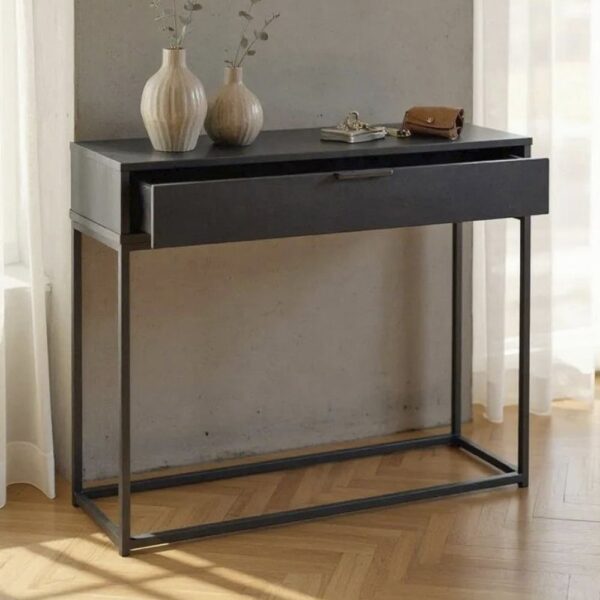 Kodiak Wooden Console Table With 1 Drawer In Anthracite