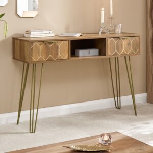 Ormskirk Wooden Console Table With 2 Drawers In Oak
