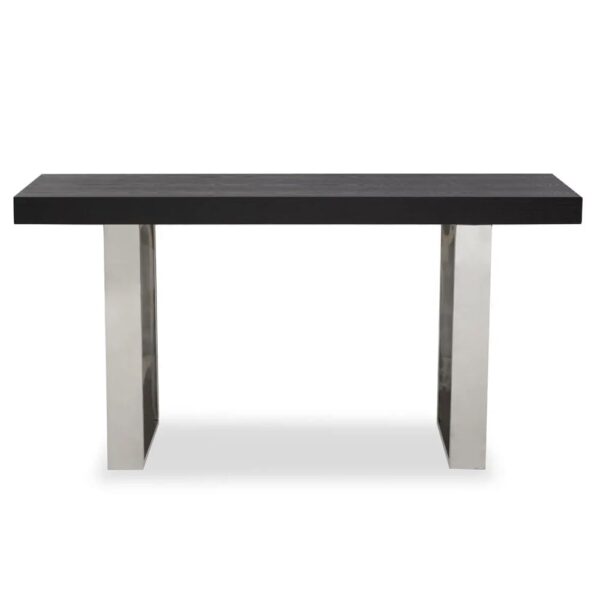 Ulmos Wooden Console Table In With U-Shaped Base In Black