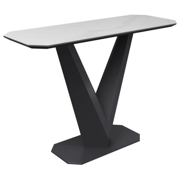 Viroqua Ceramic Console Table In Matt White