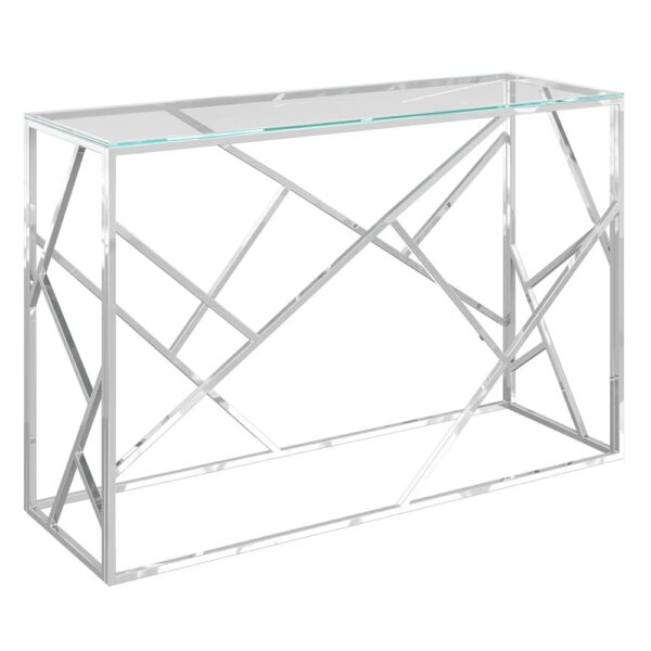 Keizer Clear Glass Console Table With Chrome Frame