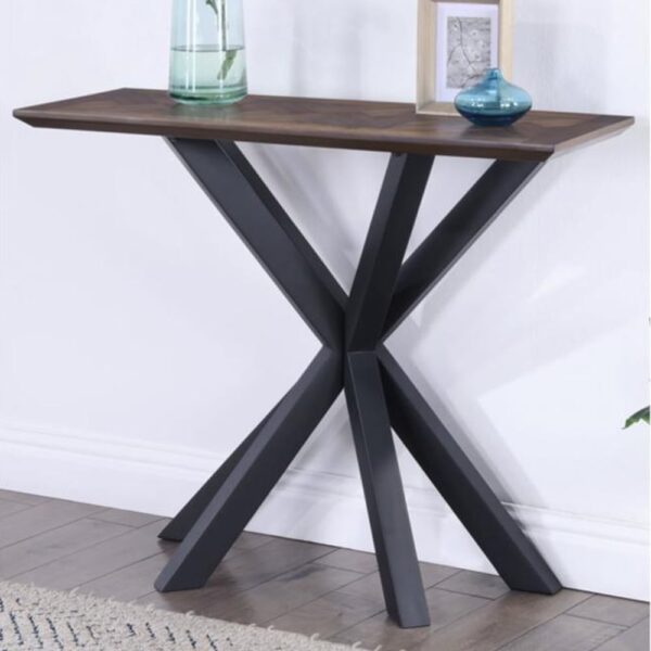 Narva Parquet Wooden Console Table In Walnut