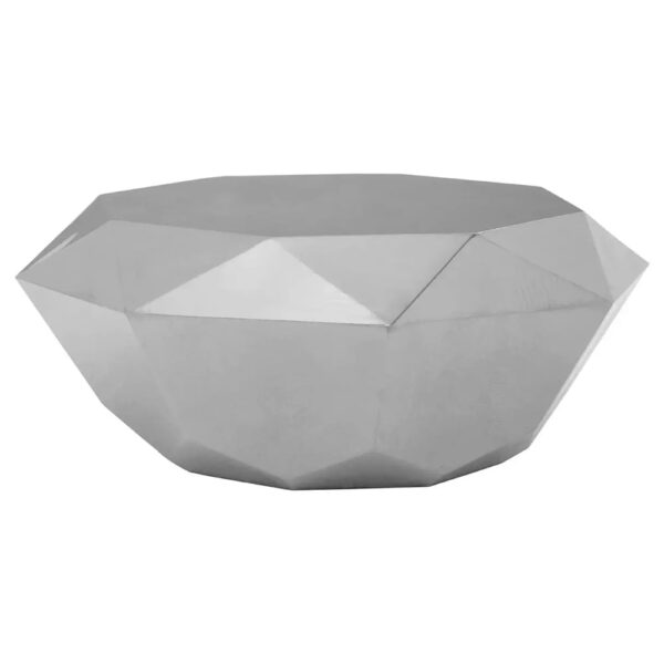 Allston Metal Diamond Cut Coffee Table In Silver