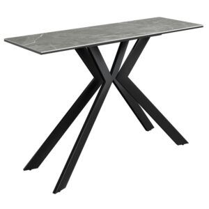 Azure Ceramic Rectangular Console Table In Matte Grey