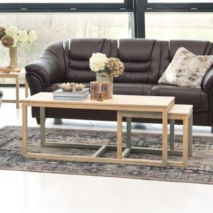 Cocoa Wooden Nesting Coffee Tables In White Oak