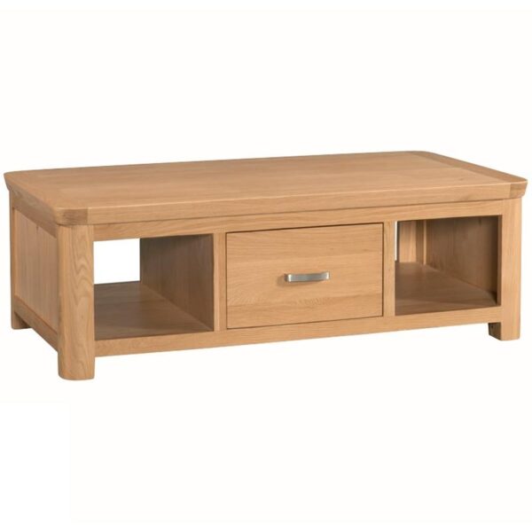 Empire Wooden Coffee Table With 1 Drawer In Oak