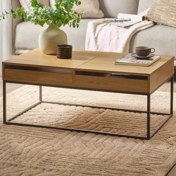 Kyle Wooden Storage Coffee Table - Light Oak