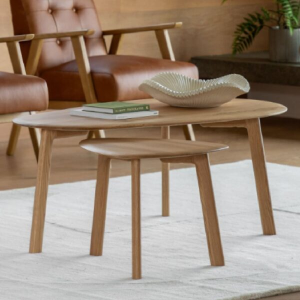 Madrina Wooden Nesting Coffee Tables In Natural