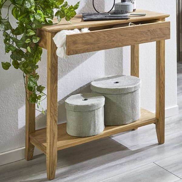 Maricopa Wooden Console Table With 1 Drawer In Oak