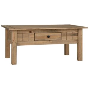 Pavia Wooden Coffee Table With 1 Drawer In Natural Wax