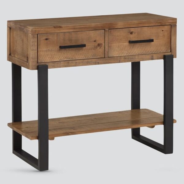 Pierre Wooden Console Table With 2 Drawers In Oak