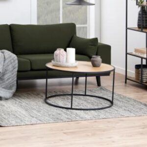 Salvo Wooden Round Coffee Table In Matt Wild Oak