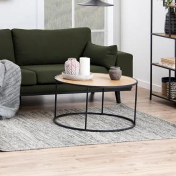 Salvo Wooden Round Coffee Table In Matt Wild Oak