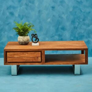 Spooner Wooden Coffee Table With 1 Drawer In Brown