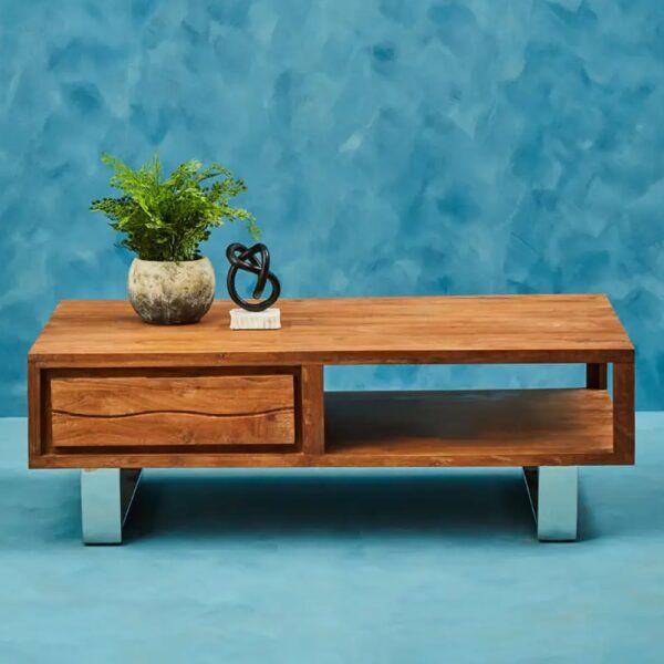 Spooner Wooden Coffee Table With 1 Drawer In Brown