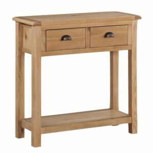 Trevino Wooden Console Table With 2 Drawers In Oak