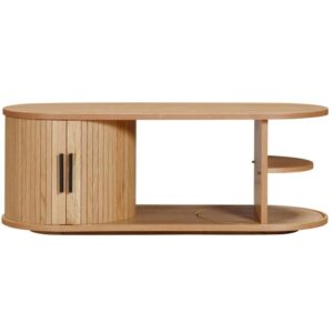Vevey Wooden Coffee Table With 2 Sliding Doors In Oak