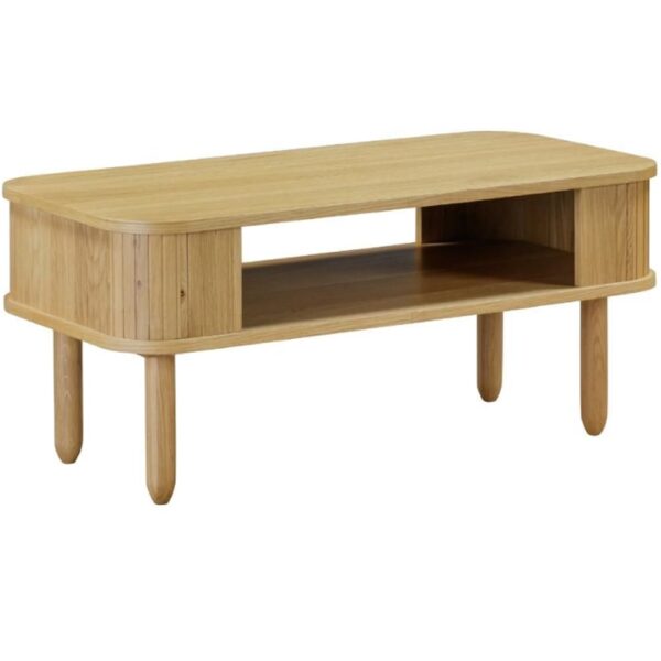 Vevey Wooden Coffee Table With Undershelf In Oak