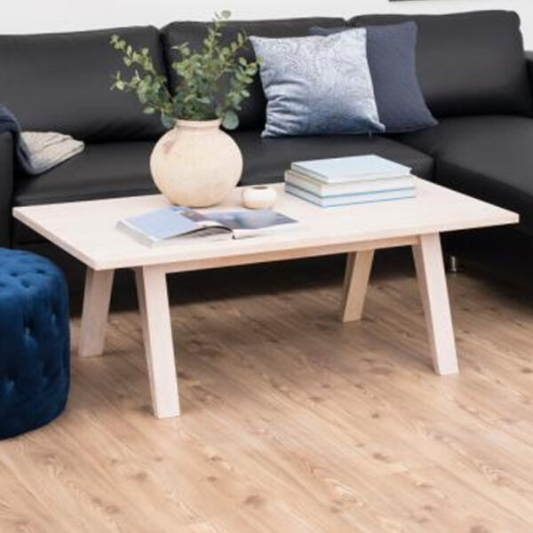 Alisto Wooden Rectangular Coffee Table In White Oak