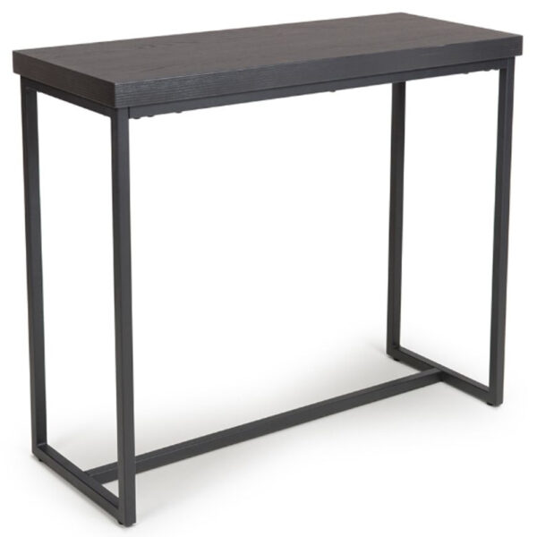 Beloit Wooden Rectangular Console Table In Ash Black