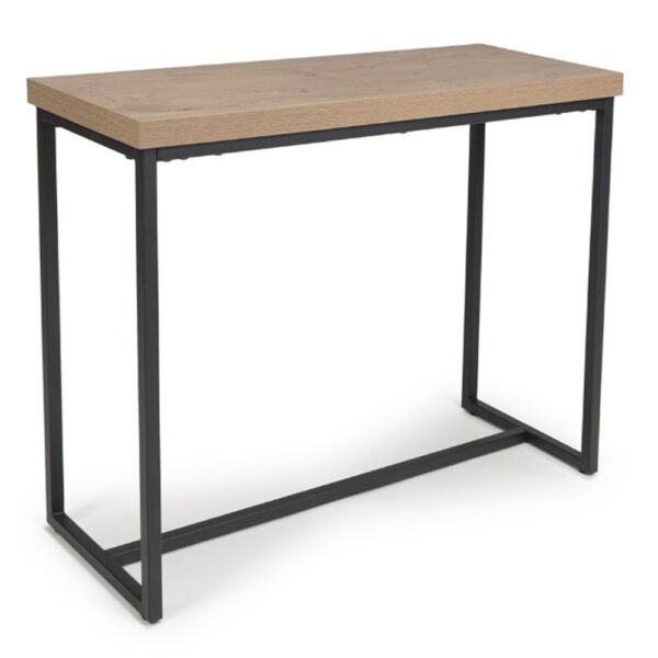 Beloit Wooden Rectangular Console Table In Rustic Oak