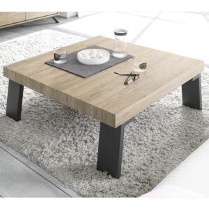 Heyford Wooden Coffee Table With Metal Legs In Sherwood Oak